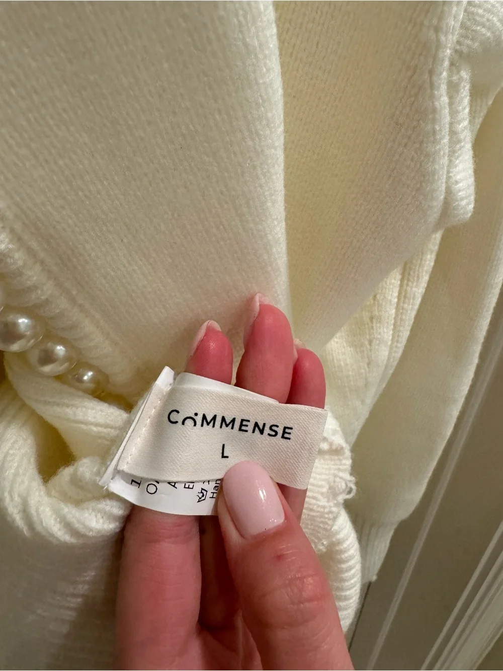 Commense Morning Breeze Ivory Pearl Trim Cardigan - Picture 6 of 6